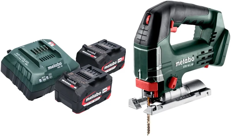 STB 18 L 90 accu-decoupeerzaag 18 V 90 mm + 2x accu 4,0 Ah + lader fra Metabo – produktbillede