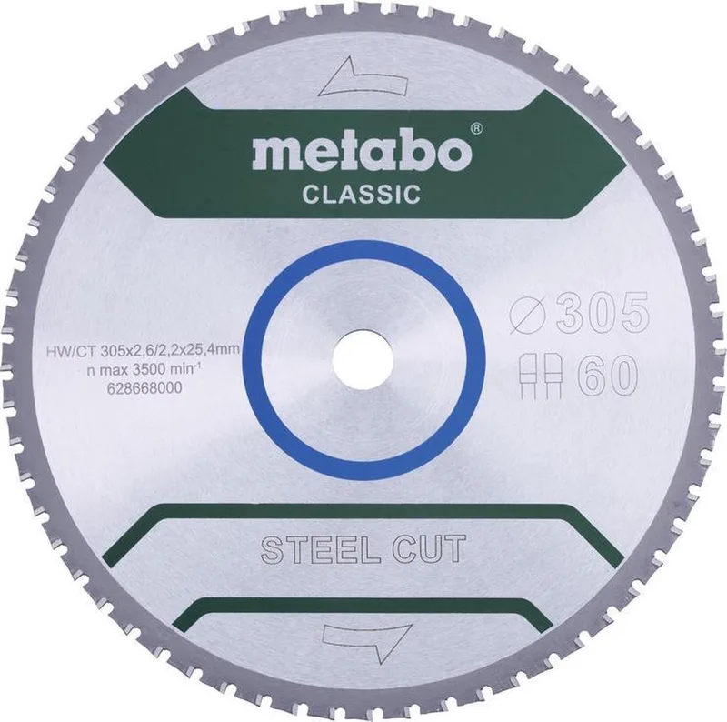 STEEL CUT CLASSIC 628668000 Cirkelzaagblad 305 x 25.4 x 2.2 mm Aantal tanden: 60 1 stuk(s) fra Metabo – produktbillede