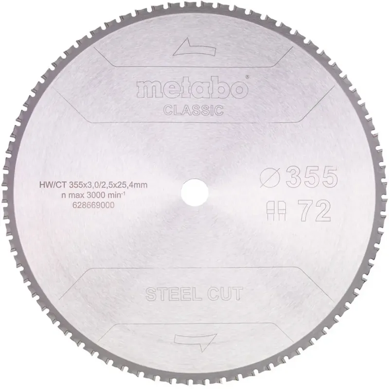 STEEL CUT CLASSIC 628669000 Kreissägeblatt 355 x 25.4 x 2.5 mm Zähneanzahl: 72 1 St. by Metabo – product image