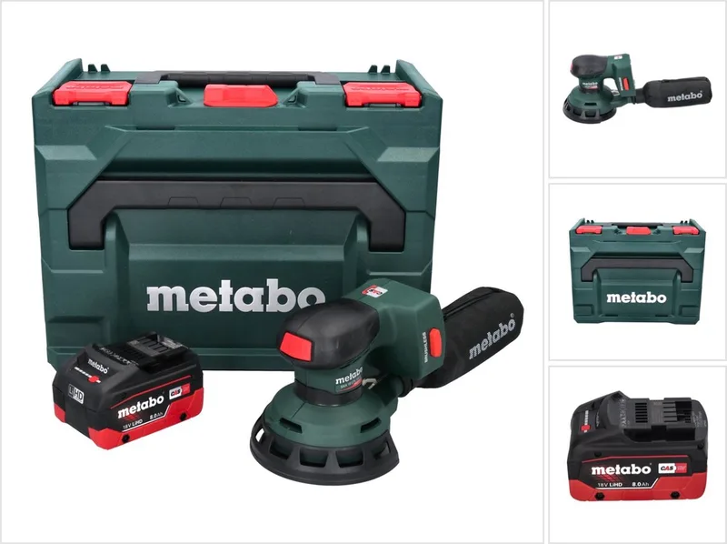 SXA 18 LTX 125 BL accu excenterschuurmachine 18 V 125 mm borstelloos + 1x accu 8.0 Ah + metaBOX - zonder lader de Metabo – image du produit