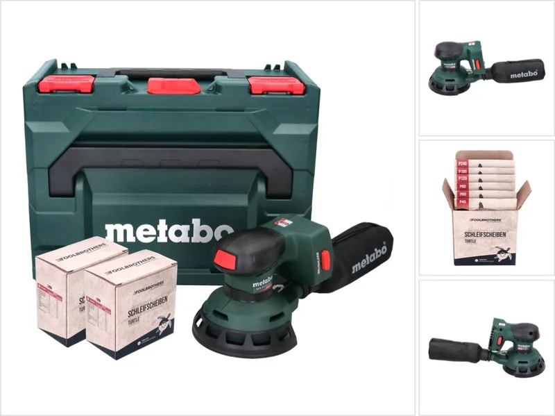 SXA 18 LTX 125 BL accu excentrische schuurmachine 18 V 125 mm ( 600146840 ) borstelloos + 2x Toolbrothers TURTLE schuurset + metaBOX - zonder accu, zonder lader von Metabo – Produktbild