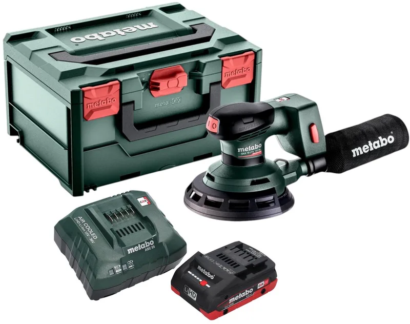 SXA 18 LTX 150 BL Accuschuurmachine 18 V 150 mm borstelloos + 1x LiHD accu 4.0 Ah + lader + metaBOX von Metabo – Produktbild