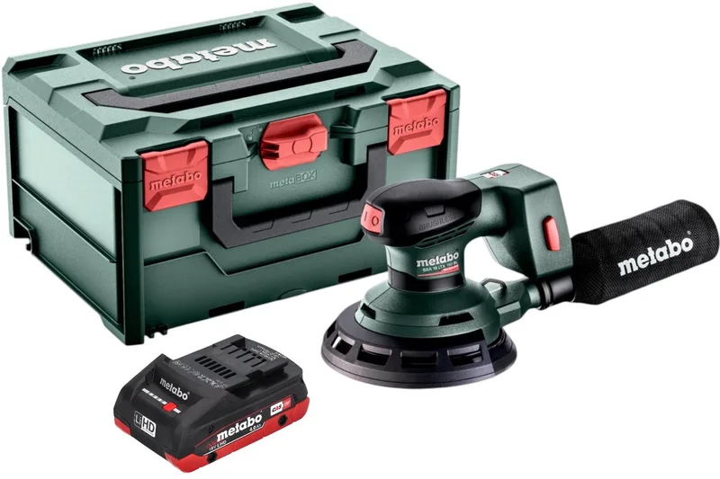 SXA 18 LTX 150 BL Accuschuurmachine 18 V 150 mm borstelloos + 1x LiHD accu 4.0 Ah + metaBOX - zonder lader van Metabo – productafbeelding
