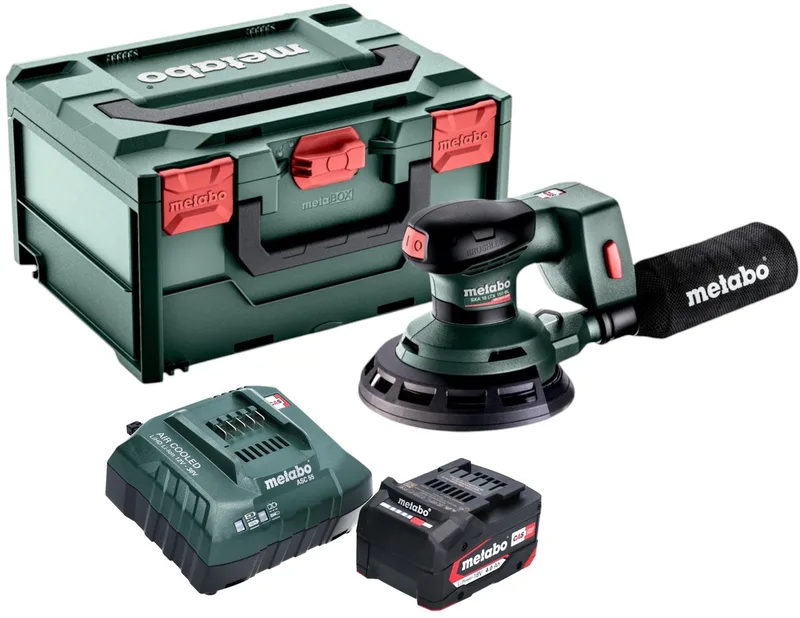 SXA 18 LTX 150 BL Accuschuurmachine 18 V 150 mm borstelloos + 1x accu 4.0 Ah + lader + metaBOX von Metabo – Produktbild