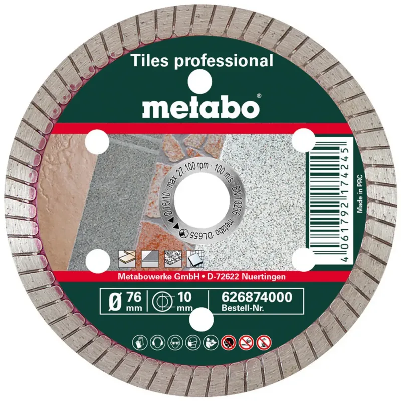 TP Professional 626874000 Diamanttrennscheibe 76 mm 1 St. Fliesen, Naturstein, Keramik från Metabo – produktbild