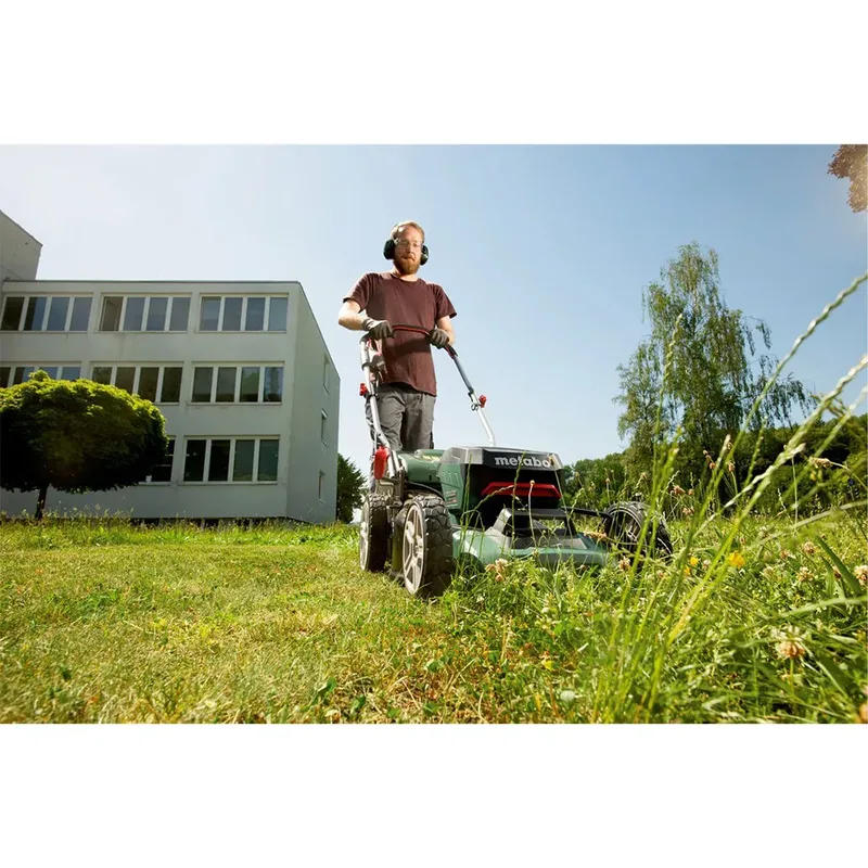 Tuinapparatuur - 26 V ACCU grasmaaier, 46 cm bereik, zonder accu, laders 601606850 van Metabo – productafbeelding 5 van 6