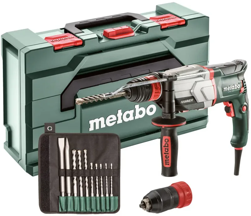 UHE 2660-2 Quick Set SDS-Plus-Meißelhammer, Bohrhammer, Kombihammer 800 W inkl. Koffer, mit Zubehör by Metabo – product image