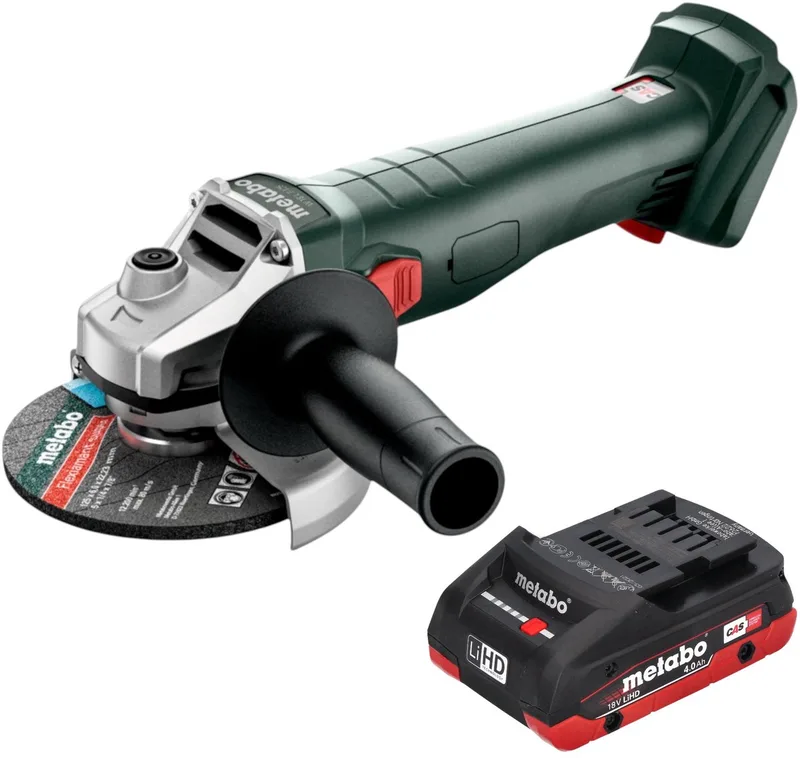 W 18 7-125 accu-haakse slijper 18 V 125 mm + 1x LiHD-accu 4,0 Ah - zonder oplader van Metabo – productafbeelding
