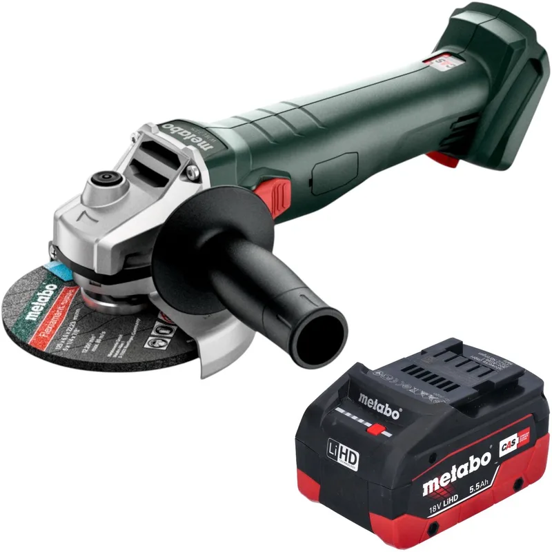 W 18 7-125 accu-haakse slijper 18 V 125 mm + 1x LiHD-accu 5,5 Ah - zonder oplader de Metabo – image du produit
