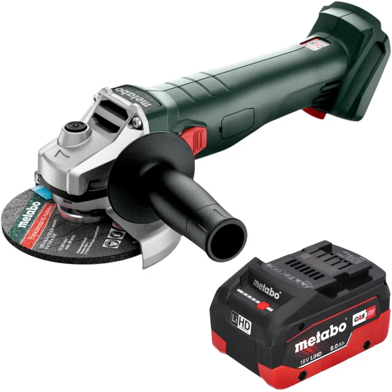 W 18 7-125 accu-haakse slijper 18 V 125 mm + 1x LiHD-accu 8,0 Ah - zonder oplader de Metabo – image du produit