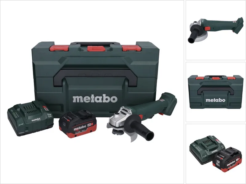 W 18 L 9-125 accu haakse slijper 18 V 125 mm + 1x accu 10,0 Ah + oplader + metaBOX de Metabo – image du produit