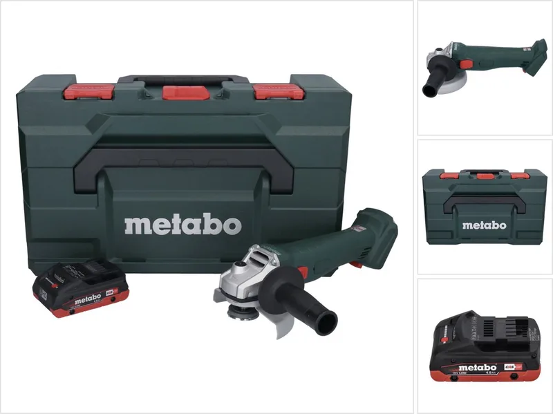 W 18 L 9-125 accu haakse slijper 18 V 125 mm + 1x accu 4,0 Ah + metaBOX - zonder oplader von Metabo – Produktbild