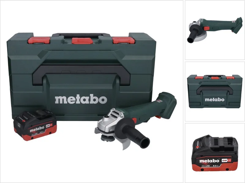 W 18 L 9-125 accu haakse slijper 18 V 125 mm + 1x accu 8,0 Ah + metaBOX - zonder oplader von Metabo – Produktbild