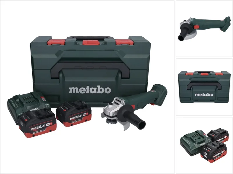 W 18 L 9-125 accu haakse slijper 18 V 125 mm + 2x accu 10,0 Ah + oplader + metaBOX de Metabo – image du produit