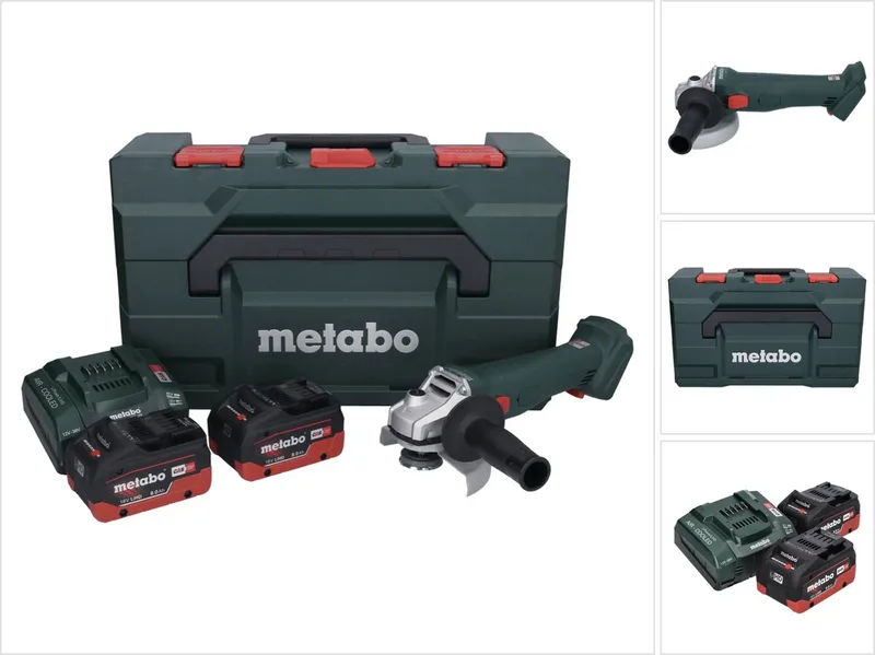 W 18 L 9-125 accu haakse slijper 18 V 125 mm + 2x accu 8,0 Ah + oplader + metaBOX de Metabo – image du produit