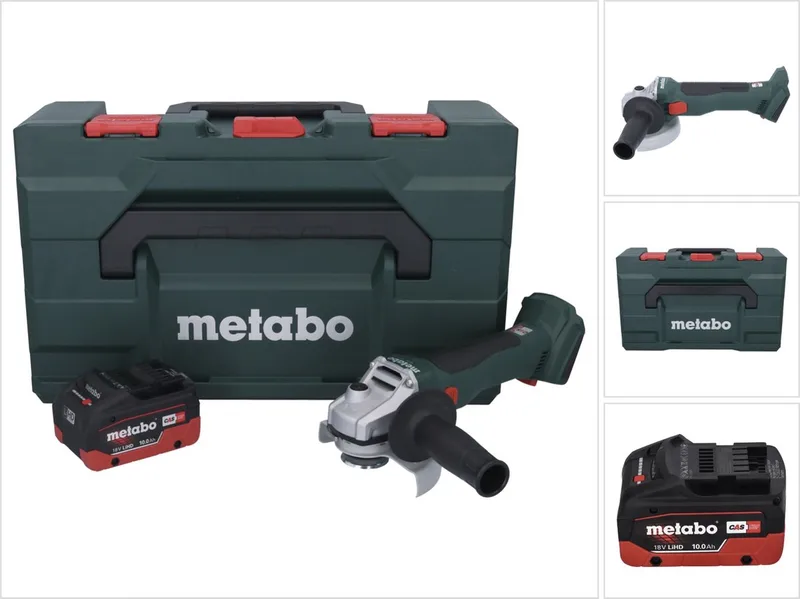 W 18 L BL 9-125 Snoerloze haakse slijper 18 V 125 mm borstelloos + 1x accu 10.0 Ah + metaBOX - zonder lader von Metabo – Produktbild
