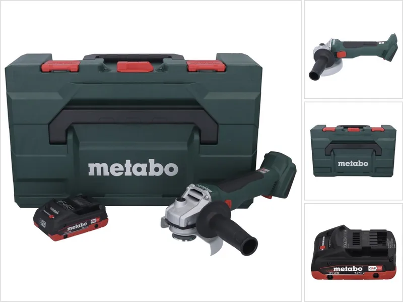 W 18 L BL 9-125 Snoerloze haakse slijper 18 V 125 mm borstelloos + 1x accu 4.0 Ah + metaBOX - zonder lader von Metabo – Produktbild