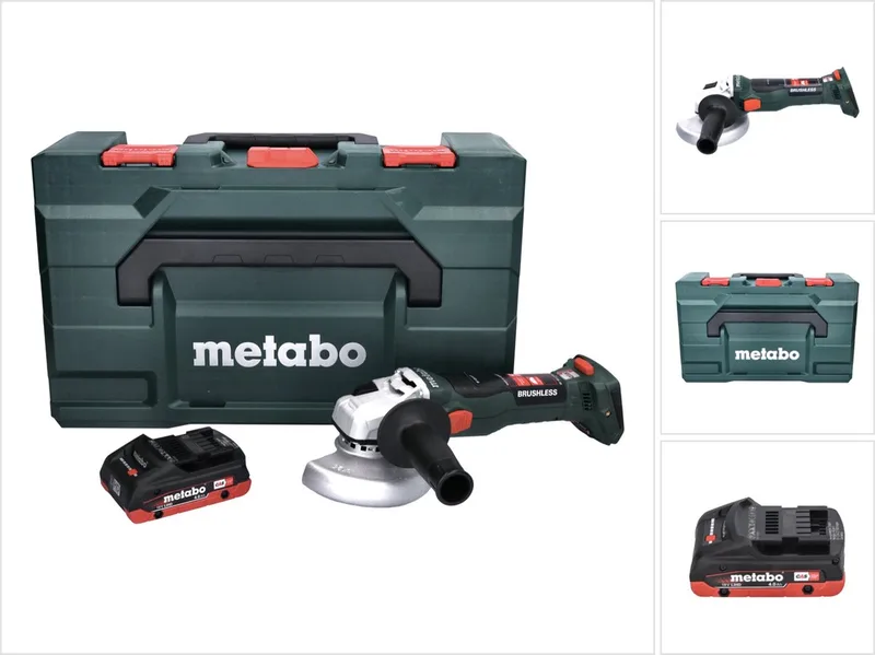 W 18 LT BL 11-125 Snoerloze haakse slijper 18 V 125 mm borstelloos + 1x accu 4.0 Ah + metaBOX - zonder lader de Metabo – image du produit