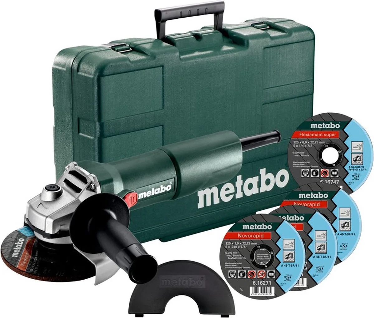 W750-125 set Haakse slijper - 11500 /min | In kunststof koffer + toebehoren de Metabo – image du produit