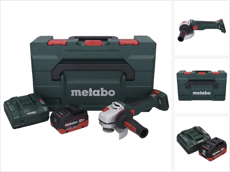 WB 18 LT BL 11-125 Quick accu-haakse slijper 18 V 125 mm borstelloos + 1x accu 10,0 Ah + oplader + metaBOX von Metabo – Produktbild