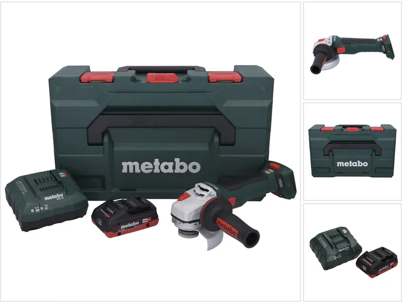 WB 18 LT BL 11-125 Quick accu haakse slijper 18 V 125 mm borstelloos + 1x accu 4.0 Ah + lader + metaBOX von Metabo – Produktbild