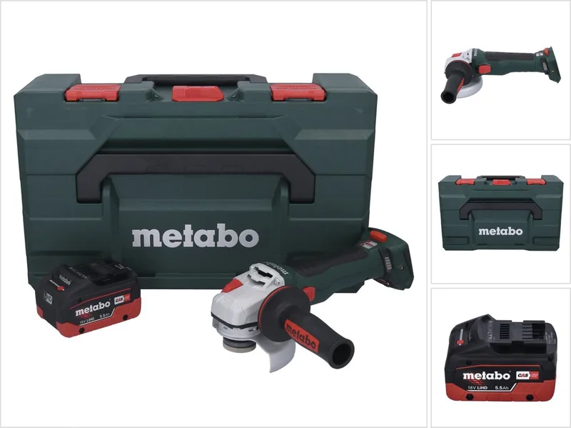 WB 18 LT BL 11-125 Quick accu haakse slijper 18 V 125 mm borstelloos + 1x accu 5,5 Ah + metaBOX - zonder oplader de Metabo – image du produit