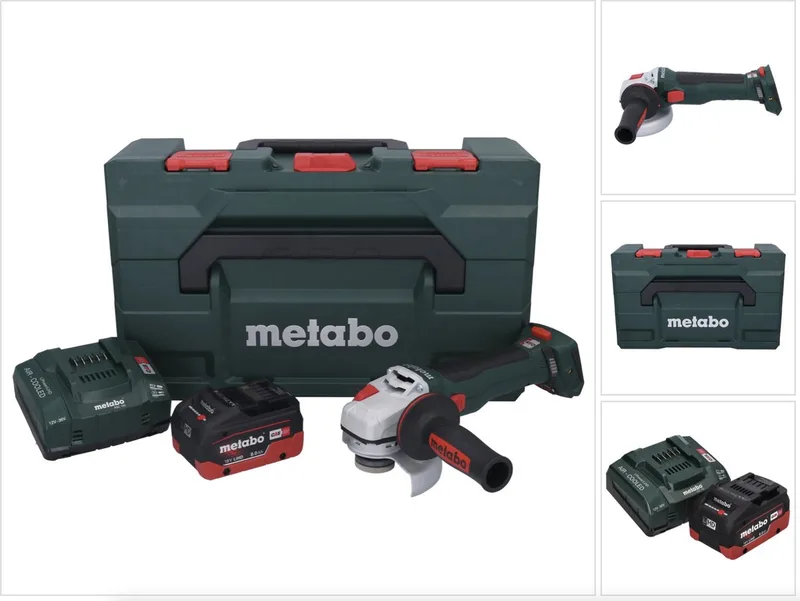 WB 18 LT BL 11-125 Quick accu haakse slijper 18 V 125 mm borstelloos + 1x oplaadbare accu 8.0 Ah + lader + metaBOX de Metabo – image du produit
