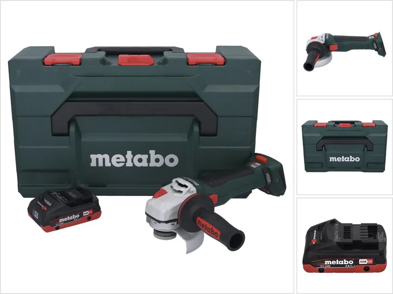 WB 18 LT BL 11-125 Quick accu haakse slijper 18 V 125 mm borstelloos + 1x accu 4,0 Ah + metaBOX - zonder oplader de Metabo – image du produit