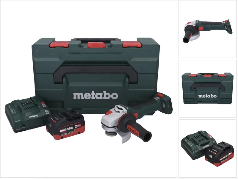 WB 18 LT BL 11-125 Quick accu haakse slijper 18 V 125 mm borstelloos + 1x oplaadbare accu 5,5 Ah + lader + metaBOX de Metabo – image du produit