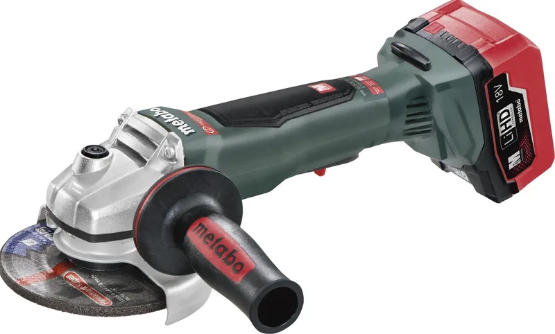 WB 18 LTX BL 125 QUICK 18V LiHD Accu haakse slijper set (2x 5.5Ah accu) in koffer - 125mm - koolborstelloos de Metabo – image du produit