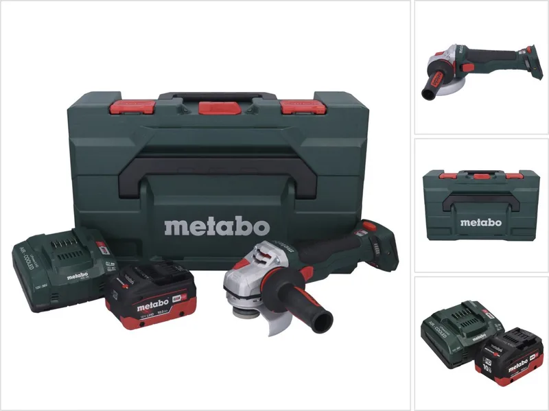 WB 18 LTX BL 15-125 Quick accu-haakse slijper 18 V 125 mm borstelloos + 1x accu 10,0 Ah + oplader + metaBOX von Metabo – Produktbild