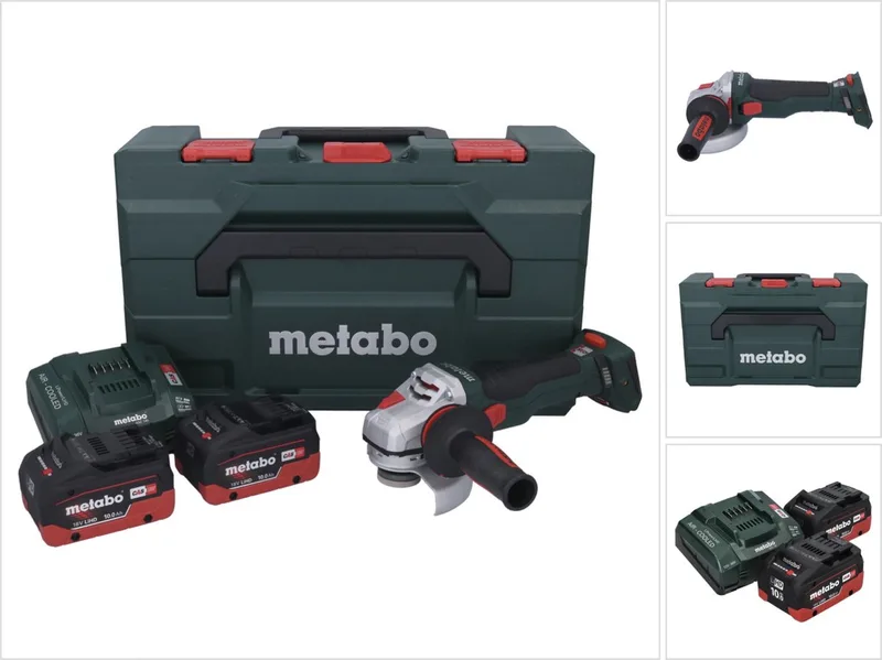 WB 18 LTX BL 15-125 Quick accu-haakse slijper 18 V 125 mm borstelloos + 2x accu 10,0 Ah + oplader + metaBOX de Metabo – image du produit