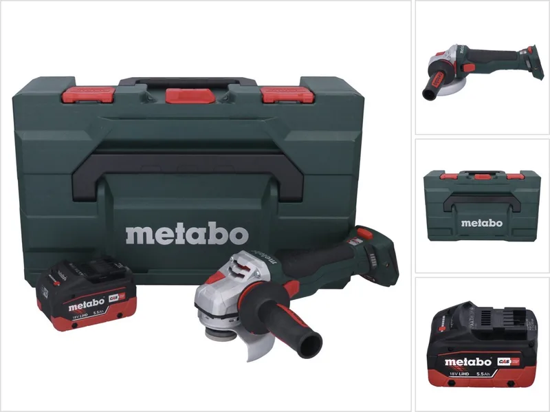 WB 18 LTX BL 15-125 Quick accu haakse slijper 18 V 125 mm borstelloos + 1x oplaadbare accu 5,5 Ah + metaBOX - zonder lader de Metabo – image du produit