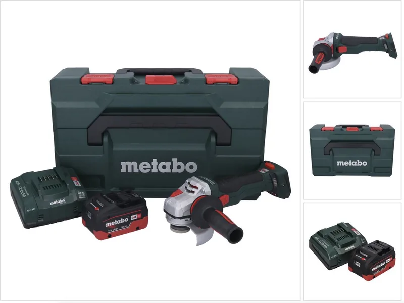 WB 18 LTX BL 15-125 Quick accu-haakse slijper 18 V 125 mm borstelloos + 1x accu 5,5 Ah + oplader + metaBOX von Metabo – Produktbild