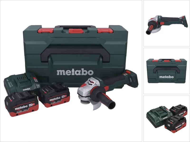 WB 18 LTX BL 15-125 Quick accu-haakse slijper 18 V 125 mm borstelloos + 2x accu 5,5 Ah + oplader + metaBOX ( 601730660 ) de Metabo – image du produit