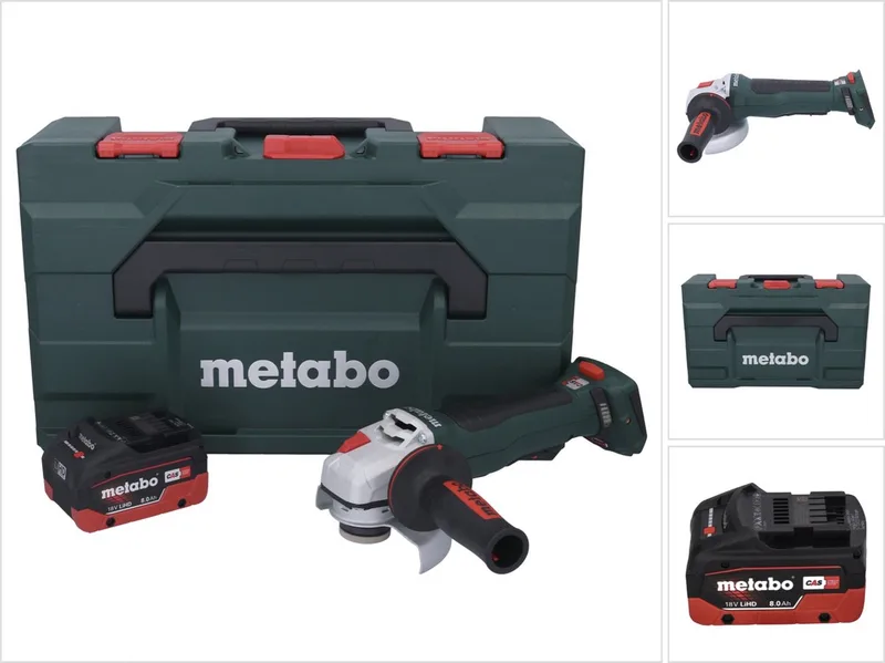 WPB 18 LT BL 11-125 Quick accu-haakse slijper 18 V 125 mm borstelloos + 1x accu 8,0 Ah + metaBOX - zonder oplader de Metabo – image du produit