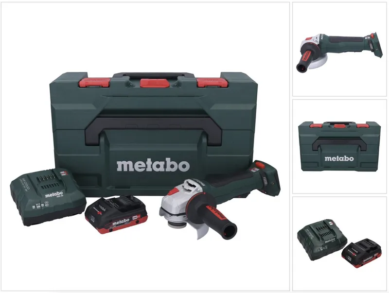 WPB 18 LT BL 11-125 Quick accu-haakse slijper 18 V 125 mm borstelloos + 1x accu 4,0 Ah + oplader + metaBOX von Metabo – Produktbild