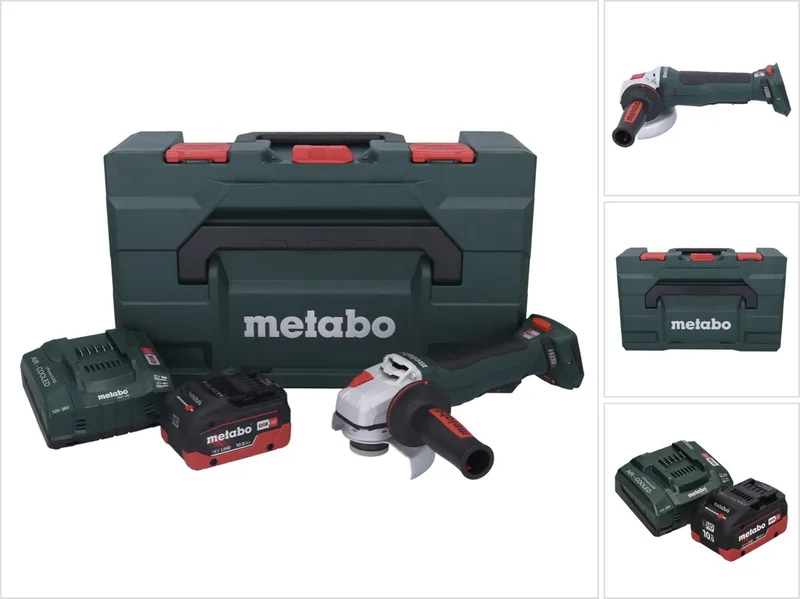 WPB 18 LT BL 11-125 Quick accu-haakse slijper 18 V 125 mm borstelloos + 1x accu 10,0 Ah + oplader + metaBOX von Metabo – Produktbild