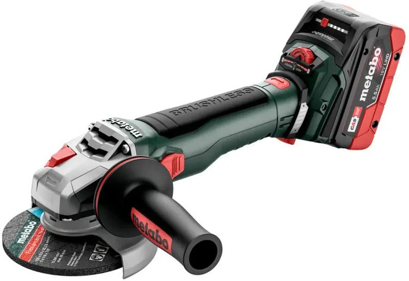 WVB 18 LT BL 11-125 613057660 Akku-Winkelschleifer 125 mm inkl. Ladegerät, inkl. 2. Akku 18 V 5.5 Ah fra Metabo – produktbillede