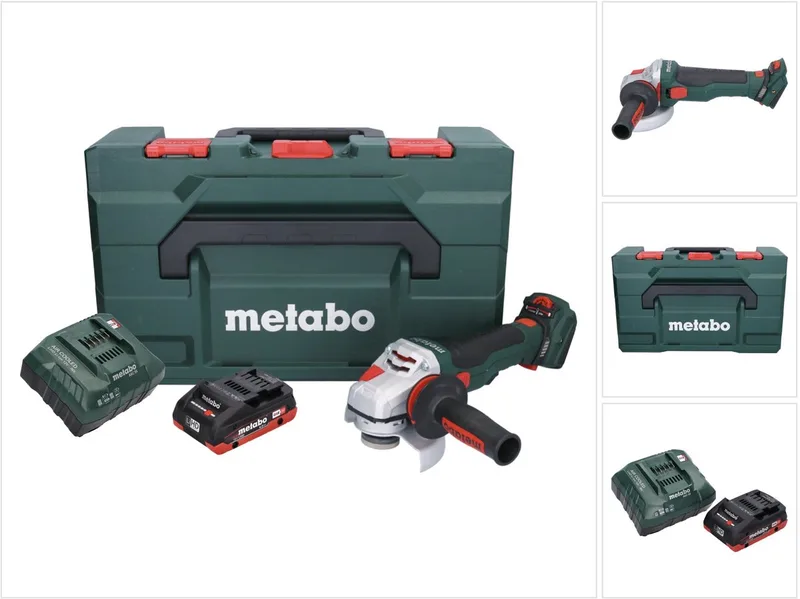 WVB 18 LTX BL 15-125 Quick accu haakse slijper 18 V 125 mm borstelloos + 1x accu 4.0 Ah + lader + metaBOX de Metabo – image du produit