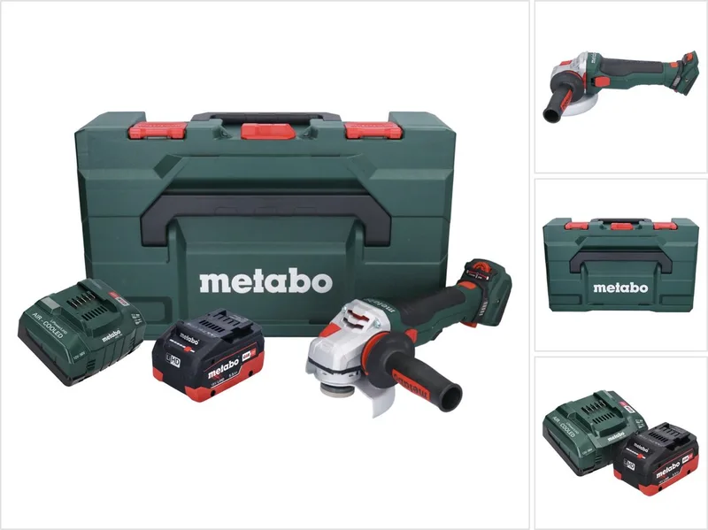 WVB 18 LTX BL 15-125 Quick accu haakse slijper 18 V 125 mm borstelloos + 1x oplaadbare accu 5,5 Ah + lader + metaBOX de Metabo – image du produit
