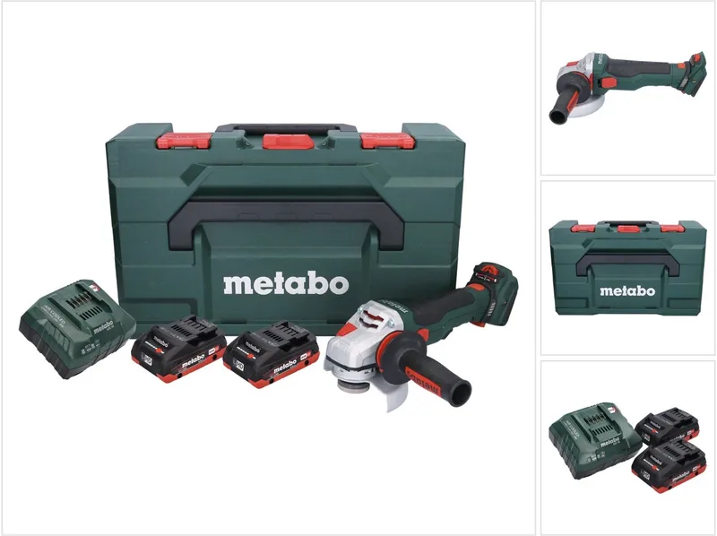 WVB 18 LTX BL 15-125 Quick accu haakse slijper 18 V 125 mm borstelloos + 2x accu 4.0 Ah + lader + metaBOX de Metabo – image du produit