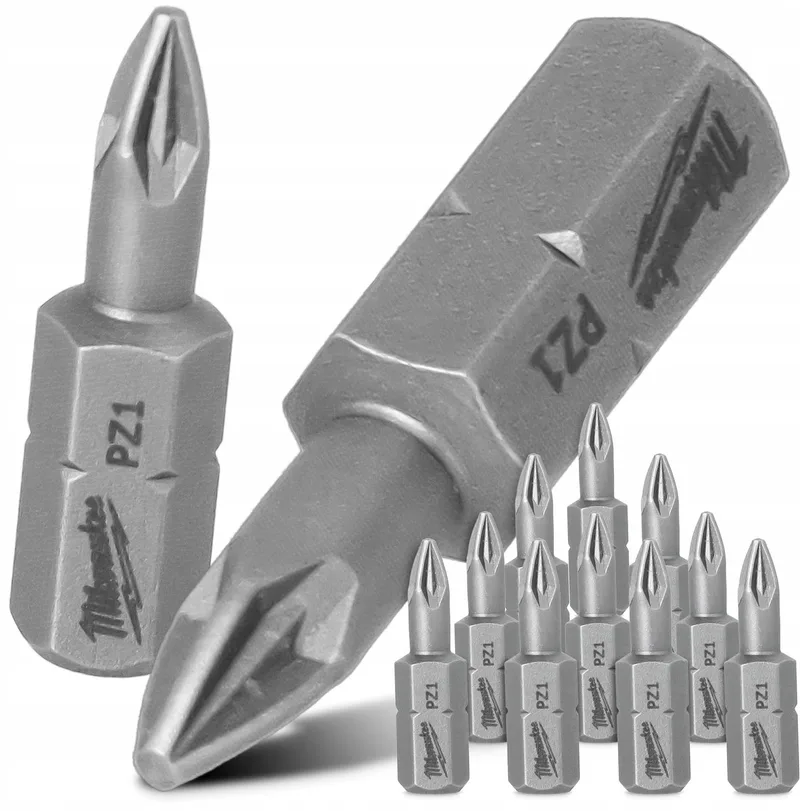 10x PZ1 Bit 25mm Magnetisch Pozidriv Krachtbit S2 Staal de Milwaukee – image du produit