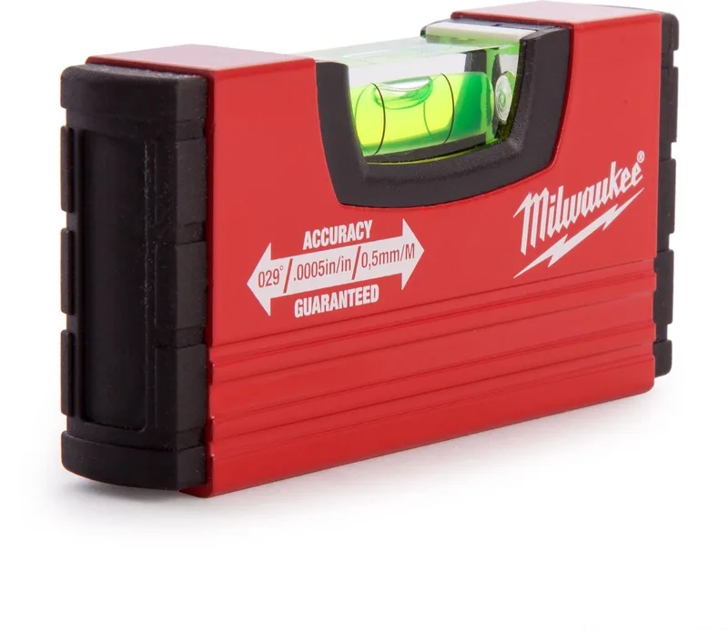 2x Milwaukee Mini Waterpas Aluminium 10 cm - Compact & Nauwkeurig von Milwaukee, Rot – Produktbild