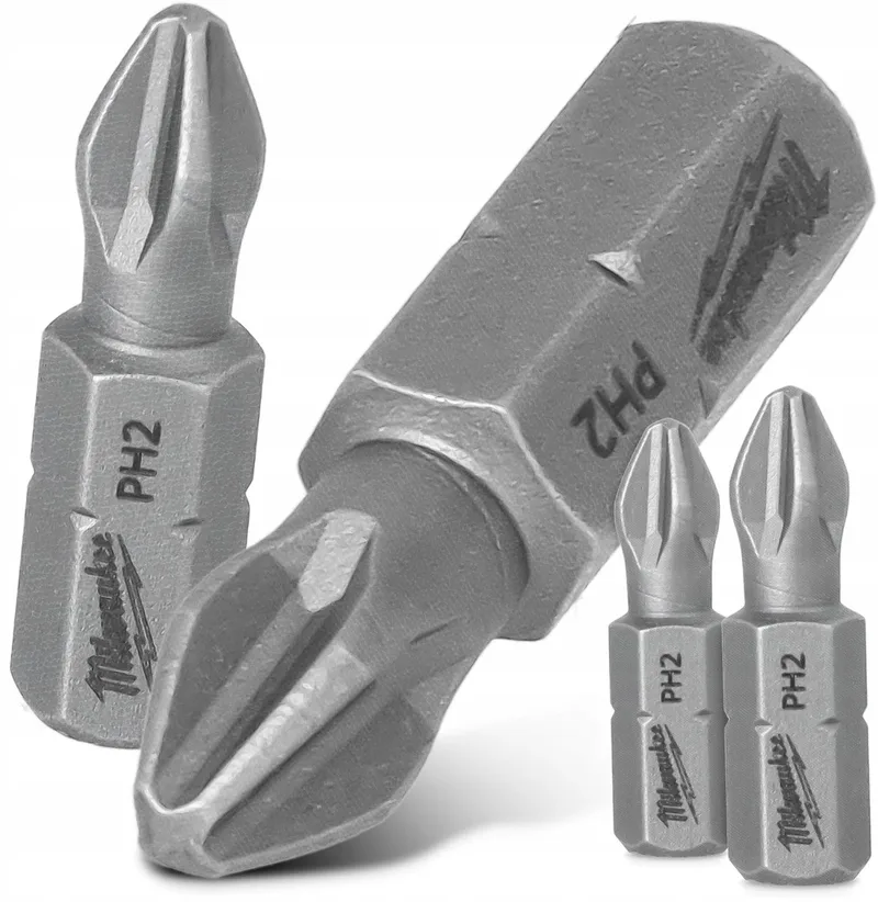 2x PH2 Bit Schroef 25mm Magnetisch - Hoge Kwaliteit Staal S2 von Milwaukee – Produktbild