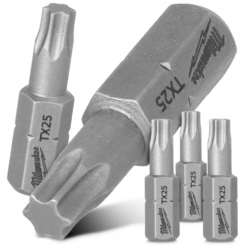 3x Milwaukee Torx TX25 Schroefbits 25mm Magnetisch - Staal S2 by Milwaukee – product image