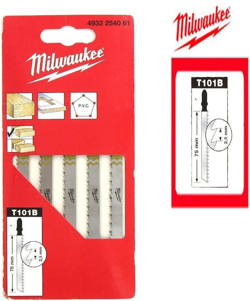 4932254061 / T 101 B HCS Decoupeerzaagblad - zuiver - Hout / Kunststof (5st) - T 101 B van Milwaukee – productafbeelding