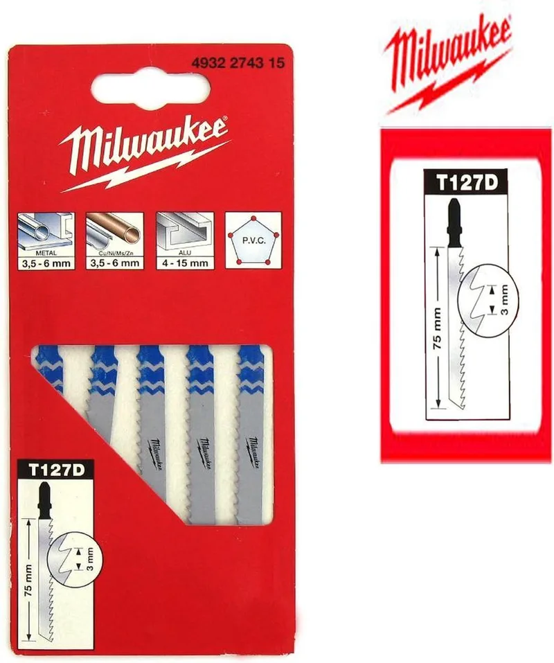 4932274315 / T 127 D HSS Decoupeerzaagblad - Aluminium (5st) - T 127 D de Milwaukee – image du produit