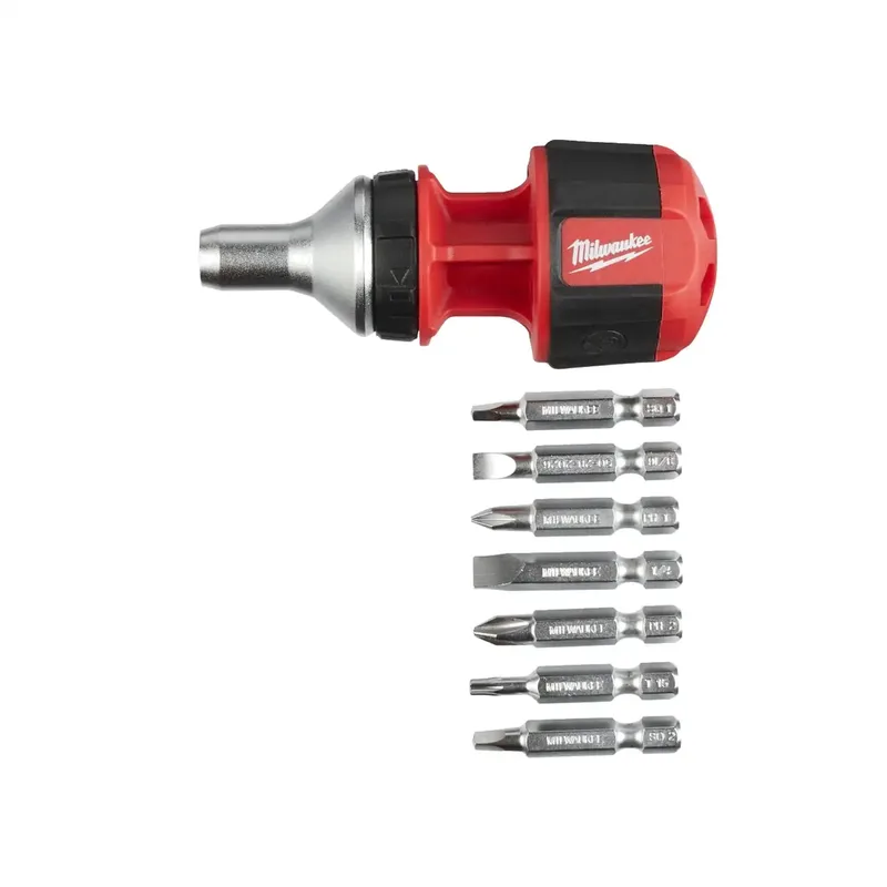 4932471868 Schroevendraaier 8 in 1 ratelend 8 in 1 Compact Ratcheting Multi-bit Screwdriver - 1pc by Milwaukee, Blue – product image 2 of 3