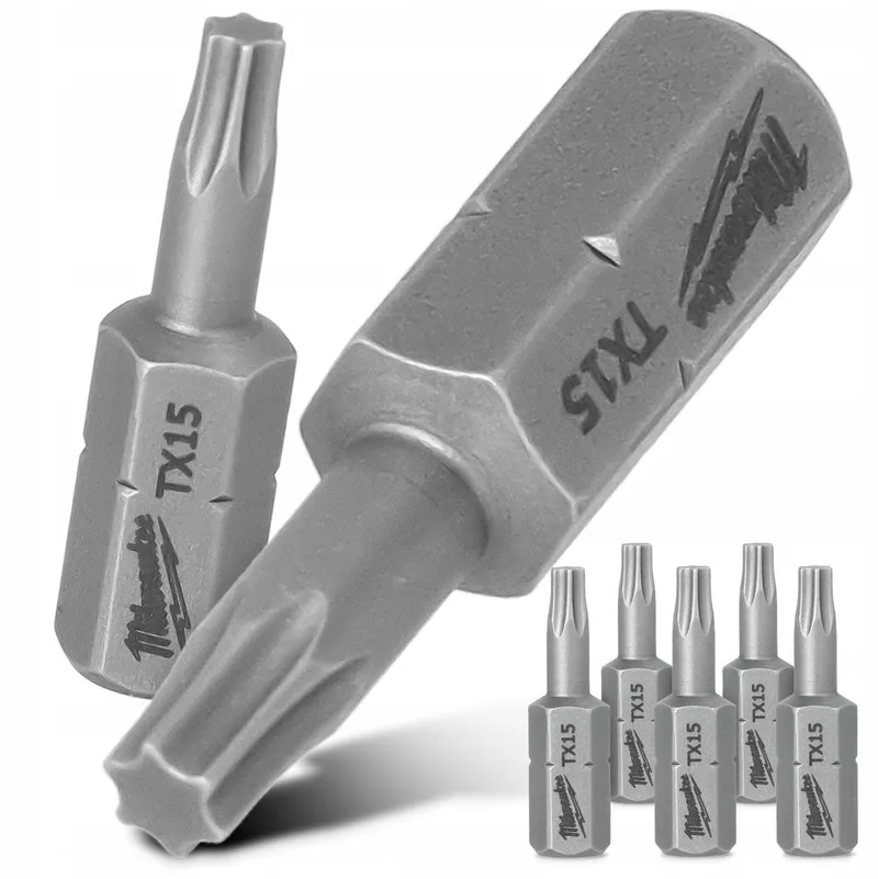 5x Milwaukee Torx TX15 Bits 25mm Magnetisch S2 Staal by Milwaukee – product image